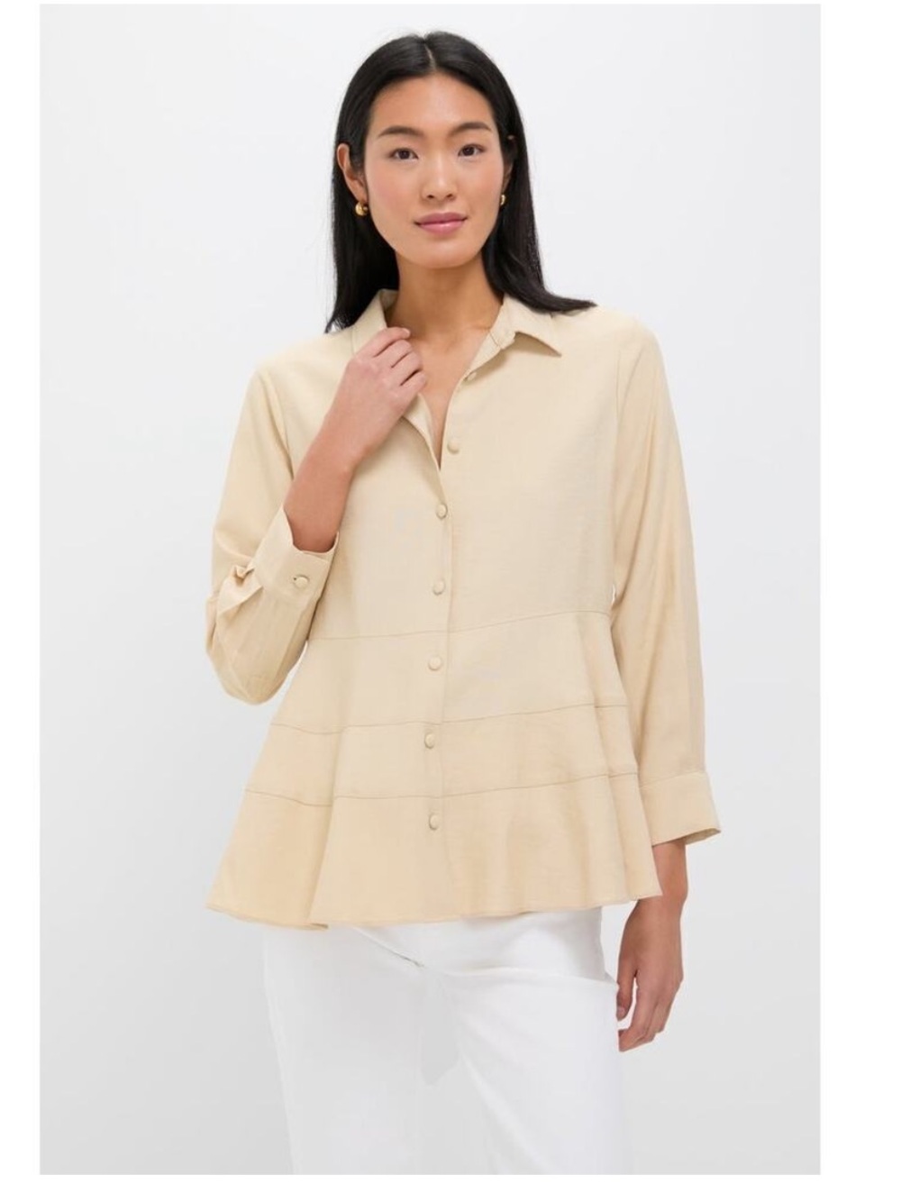 Pomander Place Tan Ashlen Blouse